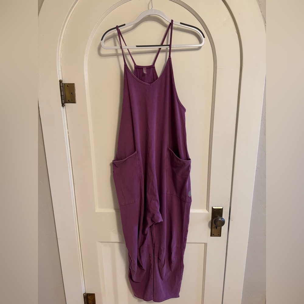 Free People Purple Hotshot Romper with Pockets